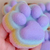 Resim Yumuşak Gökkuşağı Kedi Pati Oyuncağı - Pastel Renklerle Dopamin Rahat Sıkma Oyuncağı, Ofis Masa Dekoru, Okul Ödülleri ve Hediyeler İçin İdeal (Noel, Paskalya, Sevgililer Günü) 