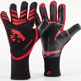 Resim Kaleci Eldivenleri - Çekme Kapatmalı Lateks Kaleci Eldiveni, Siyah/Kırmızı Renk Şeması - Kaymaz Tutuş, Profesyonel ve Amatör Kaleciler için Penaltı Koruma, Futbol Antrenmanları ve Maçlar İçin Dayanıklı Lateks Yapı, Futbol Aksesuarları, Maç Günü Temel Ekipmanı, Cesur Atletik Tasarım, Güçlendirilmiş Tutuş Malzemesi, Spor Tutkunları, Yüksek Performanslı Malzeme 
