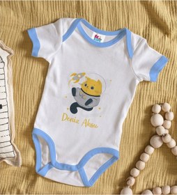Resim Bitmeyenkartus Bk Kids Kişiye Özel Mavi Bebek Body Zıbın - Model 194 Çok Renkli 