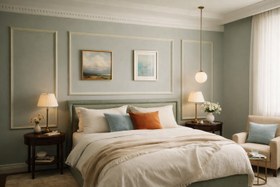 Resim Wall Molding Kit for Bedroom, Precut Wall Trim - 25mm / Ht:160cm-Queen 
