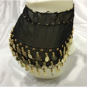 Resim Hobigram Düğün Malzemesi Şakira Kemeri/dans-siyah- Kemeri Altın Pullu – Kına Eğlence Aksesuarı, Şık Tasarım 