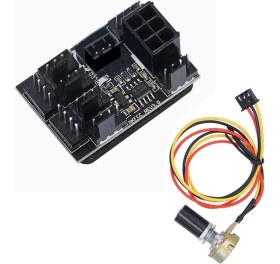 Resim Keepro 8 Kanallı Bilgisayar Fan Hız Kontrolörü Modülü DC12V Potlu 