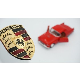 Resim DK Tuning Porsche Logo Kaput Body 3m Gold Metal Logo Amblem Arma 