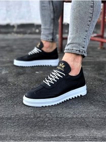 Resim WG Fashion Mp022 Bt Bağcıklı Ortopedik Yüksek/kalın Taban Erkek Casual Sneaker Siyah 