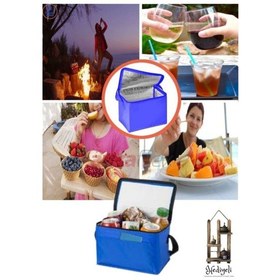 Resim Soğuk Tutucu Termos Çanta Kamp Piknik Oto Soğutucu Buzluk Araç Serin Tutucu Sepet Mavi 