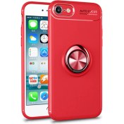 Resim Apple Iphone 8 Kılıf Kickstand Ring Holder Kırmızı Microsonic