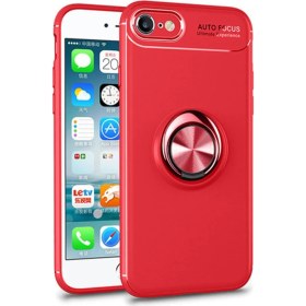 Resim Apple Iphone 8 Kılıf Kickstand Ring Holder Kırmızı 