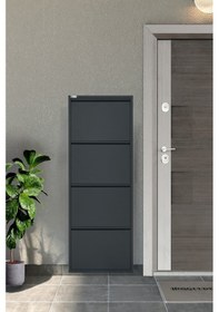 Resim Arpelia 4'lü Metal Ayakkabılık Antrasit Antrasit 