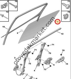 Resim PEUGEOT 308 SOL ARKA KAPI CAMI 