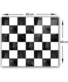 Resim Decorita Damalı Desen | Cam Ocak Arkası Koruyucu | 