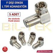 Resim F Dişi - F Erkek L Tipi F Konnektör - 5 Adet 