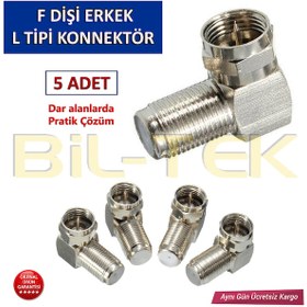 Resim F Dişi - F Erkek L Tipi F Konnektör - 5 Adet 