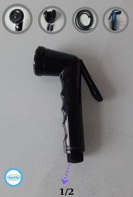 Resim BULİTRA Su Armatürleri Taharetmatik Seti Siyah Renk Plastik /spiral Ve Taharet Tabancası Wc Matik Hortumu 