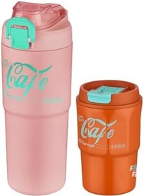 Resim Vagonlife 2'li Çelik Termos-Kahve Bardağı Seti 750ML Çift Kullanım Termos//450ML Mug Kahve Bardağı 