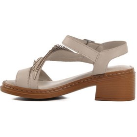 Resim Gümüş Hakiki Deri Kadın Topuklu Sandalet 25020310y Z Gümüş 