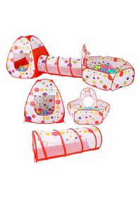 Resim Çocuk Oyun Çadırı, 3'ü Bir Arada, Top Havuzu, Oyun Çadırı, Oyun Tüneli - Top Havuzlu Oyun Çadırı Kırmızı 