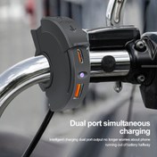 Resim Motosiklet Direksiyon Aksesuarları USB+TYPE-C Şarj Soketi, ABS Malzeme, Motosiklet, Yol Bisikleti, Telefon Şarjı için 