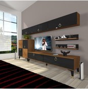 Resim Decoraktiv Eko 8 Mdf Std Gold Tv Ünitesi Tv Sehpası Ceviz - Siyah 