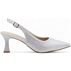 Resim Berk Taşlı Alçak Kadeh Topuklu Abiye Beyaz 