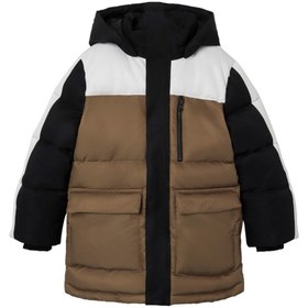 Resim Erkek Çocuk Oversize Kapüşonlu Kışlık Mont-Günlük Kullanım - Kahve / 8 Y 