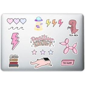 Resim Aksesuar Pink Pembe Temalı Laptop Notebook Tablet Telefon Sticker Set 004 
