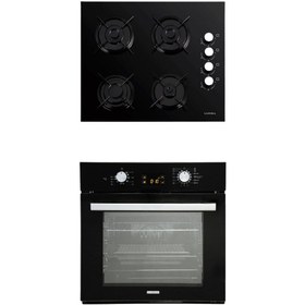 Resim Luxell 2'Lİ OPALL SİYAH CAM ANKASTRE SET (OCAK-FIRIN) 