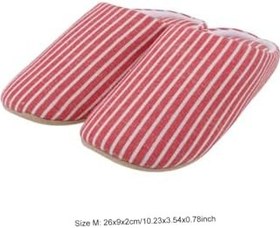 Resim LIFKOME Bej Çizgili Tarzı Ev Terliği Erkek Kadın İç Alabilir Hafif Loafer Sonbahar Kış için Uyumlu 