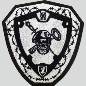 Resim PEÇ Bereli Iskelet Savaşçı - Cırtlı Nakışlı Arma, Nakışlı Yama, Embroidery Velcro Patch, Airsoft Arma 