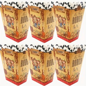 Resim 6 adet, Kraft Mısır Kasesi, Sinema Mısırı Lezzet Kutuları, Kovboy Temalı Doğum Günü Partisi Benim İlk Rodeo Parti Hatıra Atıştırmalık Kutuları, Vahşi Batı Malzemeleri Temalı Bireysel Mısır Kova Kapları Film Gecesi İçin 