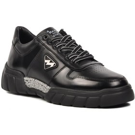 Resim Marcomen 152-19503 Siyah Hakiki Deri Erkek Sneaker 