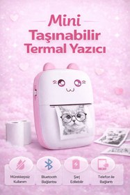 Resim Weskam Mini Taşınabilir Termal Yazıcı Bluetooth Şarjlı Telefona Bağlanan Mürekkepsiz Foto Yazıcı 