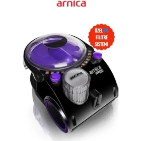 Resim Arnica Bora 2400W Özel Su Filtreleme Teknolojisi Sayesinde Tozları Suya Hapseden Kötü Kokuları Engelleyen Yüksek Performanslı ve Hepa Filtreli Hijyenik Temizlik Robotu Mor Süpürge ET11372 