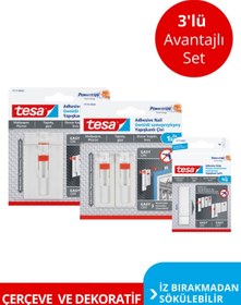 Resim Tesa Iz Bırakmadan Sökülebilir Yapışkanlı Askı - Çivi, Duvar - Avantajlı Paket 