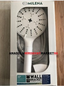 Resim Milena Duş Takımı Duş Seti Ayarlı Pirinç Hortumlu 