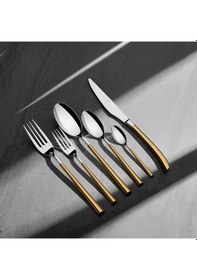 Resim Elegance Altın Saten 12 Kişilik 72 Parça Çatal Kaşık Bıçak Takımı 