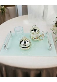 Resim Harmonize Beyaz Söz Tepsisi Ve Damat Kahve Fincanı Pembe Pembe 