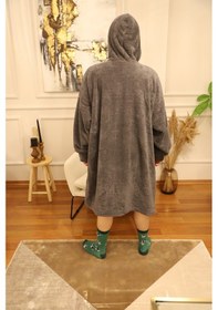 Resim Rokeff Wellsoft Tek Kişilik Giyilebilir Battaniye Antrasit L/XL 