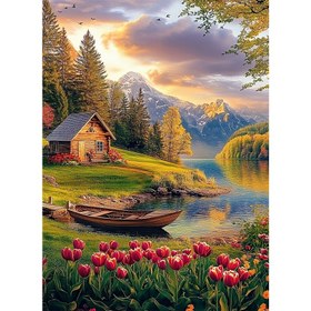 Resim 1 Adet 30*40cm/11.8*15.8in, Tam Matkaplu Yuvarlak Elmas Boyama Seti, Manzara Tasarımlı Tuval Sanatı, Yatak Odası ve Oturma Odası için Mozaik Duvar Dekoru, Yetişkinler İçin Başlangıç Dostu At Resmi, Çerçevesiz Ev Dekorasyonu Hediyesi, Kristal Taşlı Tablo Seti, Yılbaşı Yeni Yıl Hediyesi 