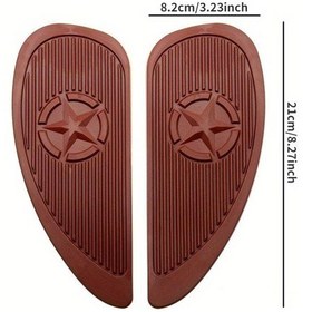 Resim Siyah 2 Adet Motosiklet Parçası Klasik Vintage Motosiklet Tankı Dizlik Retro Motosiklet Gaz Yakıt Deposu Kauçuk Çıkartmalar Ped Koruyucu Kılıf 