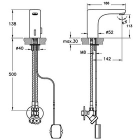 Resim Artema A47120 Root Round Temassız Elektrikli Çift Girişli Fotoselli Lavabo Bataryası 