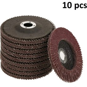 Resim Depolife Avuç Taşlama Makinesi İçin 115MM Alüminyum Oksit Aşındırma 10LU Flap Disk 10 Yaprak Zımpra 