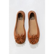 Resim Bueno Shoes Taba Deri Kadın Düz Babet 