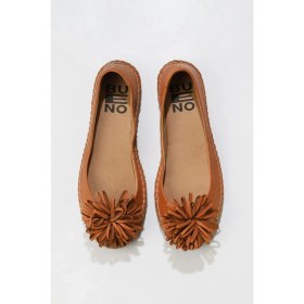 Resim Bueno Shoes Taba Deri Kadın Düz Babet 