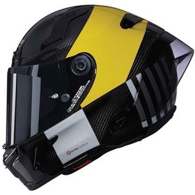 Resim Nolan X-804 Rs Combo Gara 350 Karbon Kapalı Kask Siyah - Sarı 