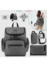 Resim Elelelife Flora 2 4 in1 Anne Bebek Bakım Çantası - Gri 