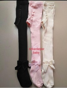 Resim ÖZKARDEŞLER BABY Bebek Killotlu Çorap Fitili Fiyonklu 3lü 