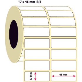Resim İşimiz Etiket 17X45MM Ikili Termal Etiket | 6 Rulo | 4000 Sarım | 