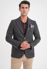 Resim Efor Slim Fit Mono Yaka Buklet Dokuma Pamuklu Nefti Blazer Ceket C 718 