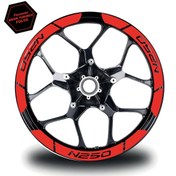 Resim Flaubert Neon Turuncu Bajaj N250 Geniş Jant Sticker Etiket Modeli 