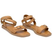 Resim Elit Maribelle Kadın Hakiki Deri Ortopedik Düz Sandalet Taba Taba 